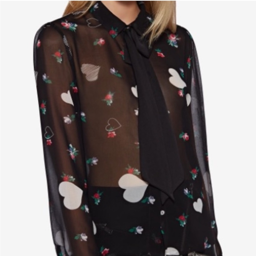 Avec Les Filles - Bow Tie Heart Blouse size L